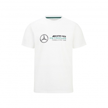 Mercedes AMG Petronas pánské tričko logo white F1 Team 2022