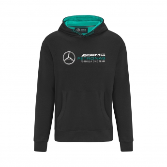 Mercedes AMG Petronas pánská mikina s kapucí logo sweatshirt black F1 Team 2022