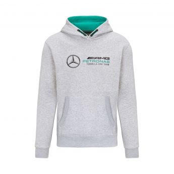 Mercedes AMG Petronas pánská mikina s kapucí logo sweatshirt grey F1 Team 2022