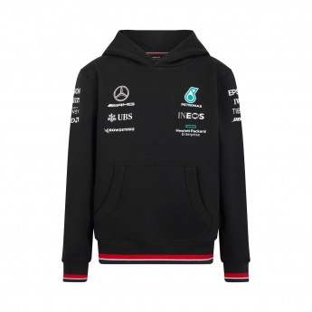Mercedes AMG Petronas dětská mikina s kapucí team sweatshirt black F1 Team 2022