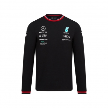 Mercedes AMG Petronas pánské tričko s dlouhým rukávem black F1 Team 2022