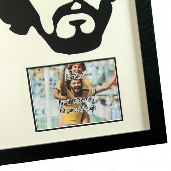 Legendy zarámovaný dres Brasil Socrates Signed Shirt Silhouette