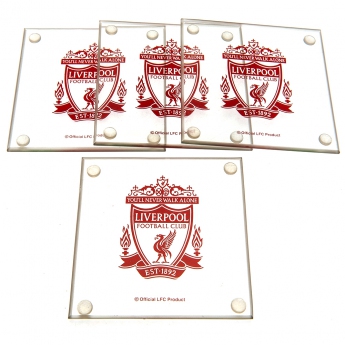 FC Liverpool set podtácků 4pk glass coaster set