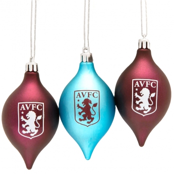 Aston Villa vánoční ozdoby 3pk vintage baubles