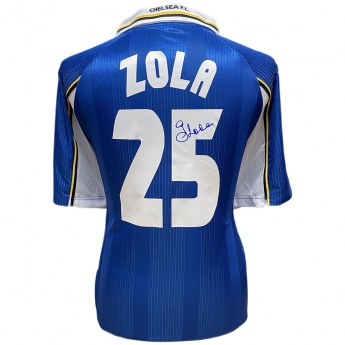 Legendy fotbalový dres Chelsea FC 1998 UEFA Cup Winners Cup Final Zola Signed Shirt