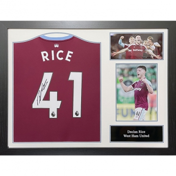 Legendy zarámovaný dres West Ham United FC Rice Signed Shirt (Framed)