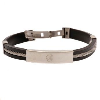 FC Rangers náramek Silver Inlay Silicone Bracelet