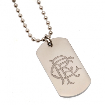 FC Rangers řetízek na krk se psí známkou Engraved Dog Tag & Chain