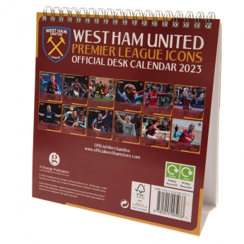 West Ham United kalendář Desktop Calendar 2023