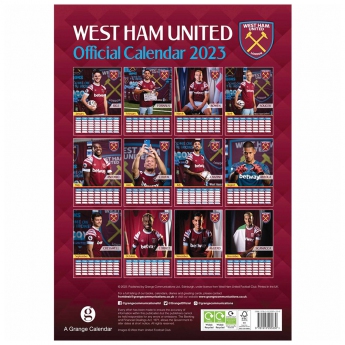 West Ham United kalendář A3 Calendar 2023