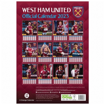 West Ham United kalendář A3 Calendar 2023
