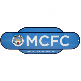 Manchester City cedule na zeď Colour Retro Sign