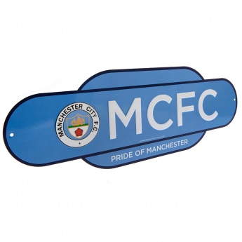 Manchester City cedule na zeď Colour Retro Sign