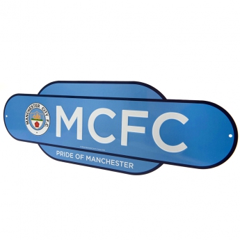 Manchester City cedule na zeď Colour Retro Sign