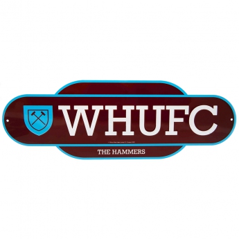 West Ham United cedule na zeď Colour Retro Sign