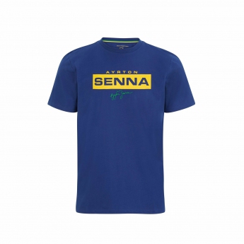 Ayrton Senna pánské tričko Signature Logo navy 2021