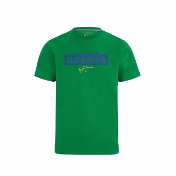 Ayrton Senna pánské tričko Signature Logo green 2021