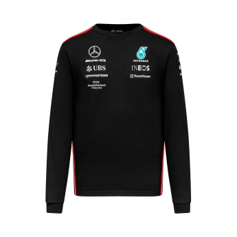 Mercedes AMG Petronas pánské tričko s dlouhým rukávem official black F1 Team 2023
