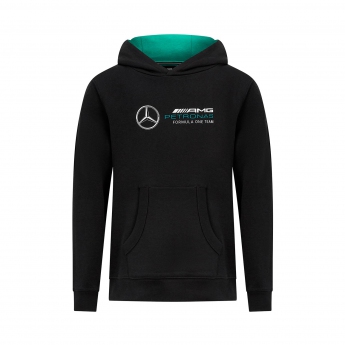 Mercedes AMG Petronas dětská mikina s kapucí Logo black F1 Team 2023