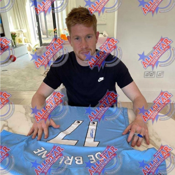 Legendy zarámované dresy Manchester City FC De Bruyne & Foden Signed Shirts (Dual Framed)