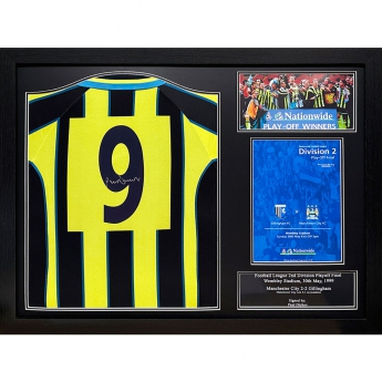 Legendy zarámovaný dres Manchester City FC Dickov Signed Shirt (Framed)