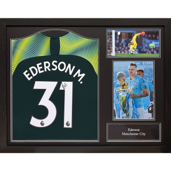 Legendy zarámovaný dres Manchester City FC Ederson Signed Shirt (Framed)