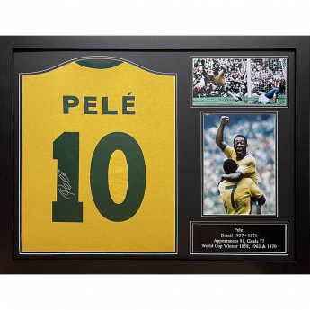 Legendy zarámovaný dres Brasil 1970 Pele Signed Shirt (Framed)