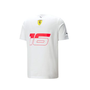 Ferrari pánské tričko Charles Leclerc SE White F1 Team 2023