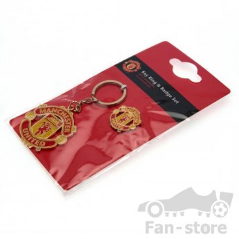 Manchester United klíčenka a odznáček design set