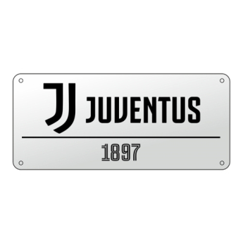 Juventus Turín plechová cedule sign white
