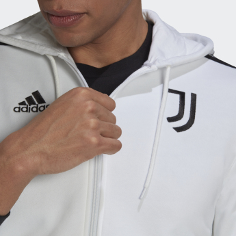 Juventus Turín pánská mikina s kapucí fullzip white