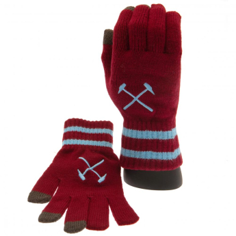 West Ham United pletené rukavice touchscreen