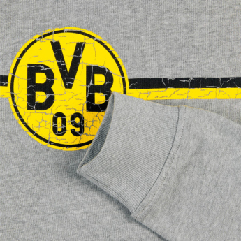 Borussia Dortmund pánská mikina s kapucí logo grey