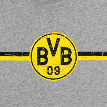 Borussia Dortmund pánská mikina s kapucí logo grey