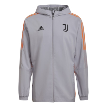 Juventus Turín pánská bunda s kapucí presentation grey