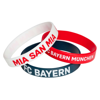 Bayern Mnichov 3pack gumový náramek blue red white
