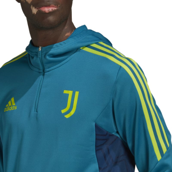 Juventus Turín pánská mikina s kapucí Track teal