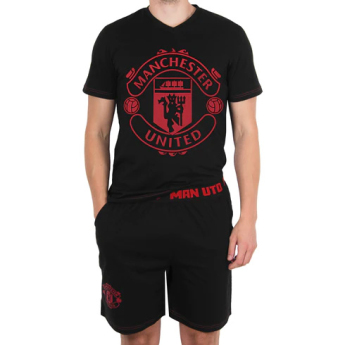 Manchester United pánské pyžamo Short Crest black
