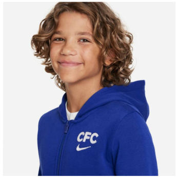 FC Chelsea dětská mikina s kapucí Zip blue