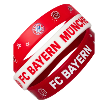 Bayern Mnichov 3pack gumový náramek KIDS red white