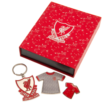 FC Liverpool dárkový set Badge, Keyring and Magnet Set