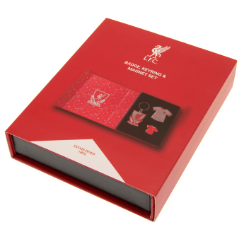 FC Liverpool dárkový set Badge, Keyring and Magnet Set