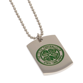 FC Celtic řetízek na krk se psí známkou Enamel Crest Dog Tag & Chain