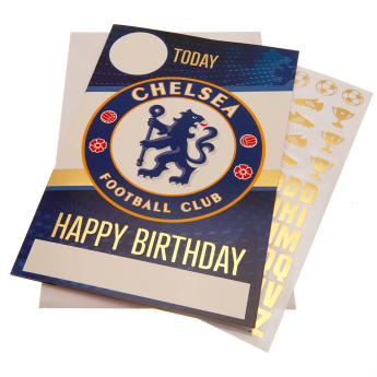FC Chelsea narozeninové přání se samolepkami Have a great day, you”re a true blue!