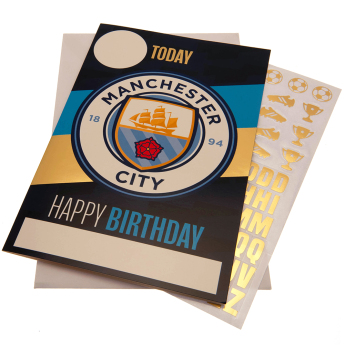 Manchester City narozeninové přání se samolepkami Hope you have a brilliant day