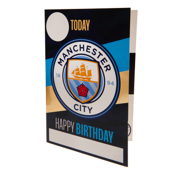 Manchester City narozeninové přání se samolepkami Hope you have a brilliant day