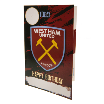 West Ham United narozeninové přání se samolepkami Have a fantastic birthday