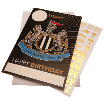 Newcastle United narozeninové přání se samolepkami Hope you have a fantastic birthday!