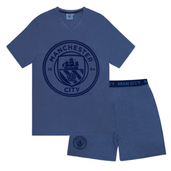 Manchester City pánské pyžamo Short Blue Marl
