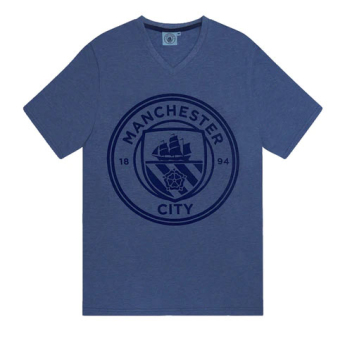 Manchester City pánské pyžamo Short Blue Marl